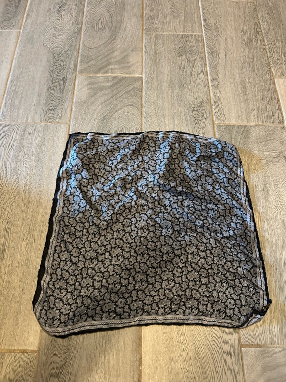 Ashbear grey and black paisly scarf